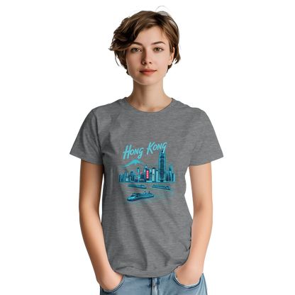 Hong Kong Unisex Travel T-Shirt featuring a person