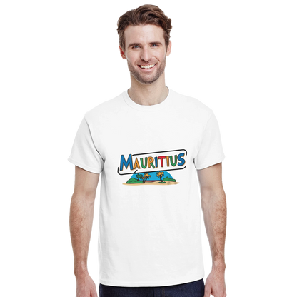 Mauritius Unisex Travel T-Shirt featuring a man