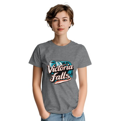 Victoria Falls Unisex Travel T-Shirt featuring a person