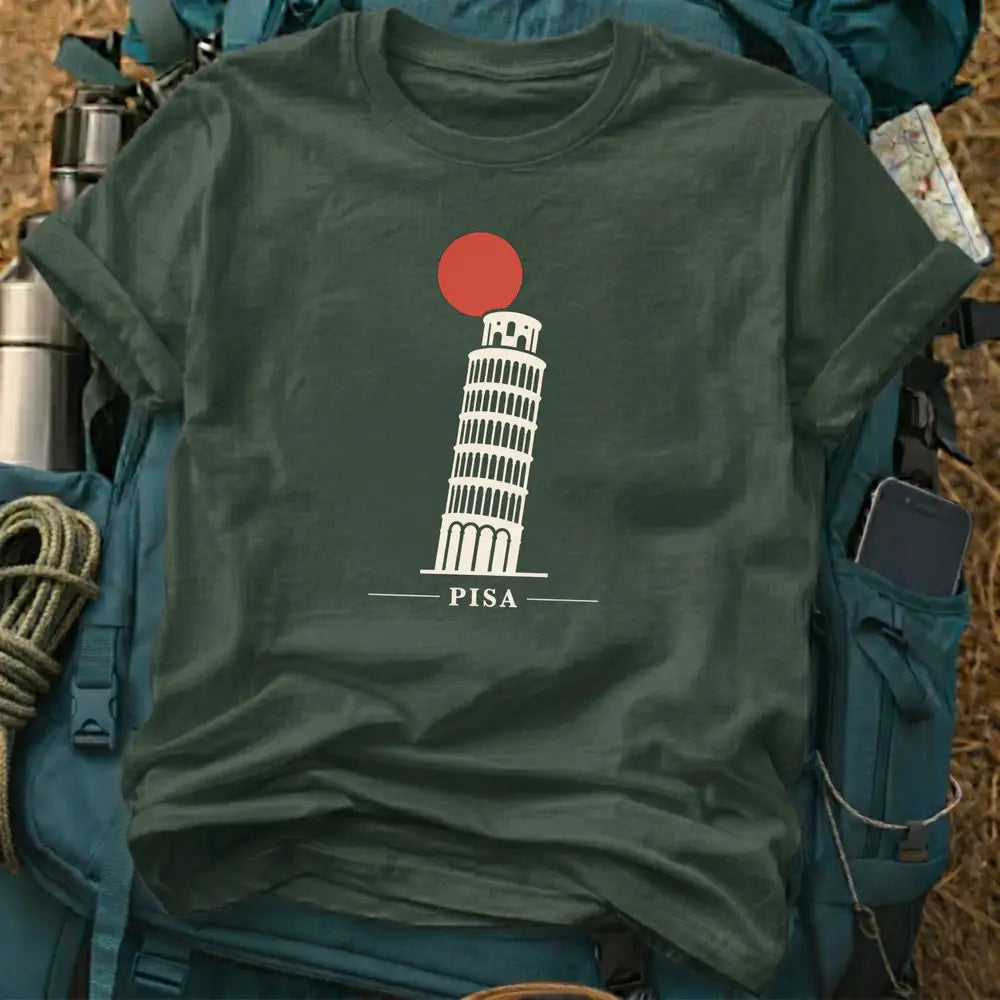 Pisa Italy T-Shirt – Retro Minimalist Leaning Tower Graphic Tee