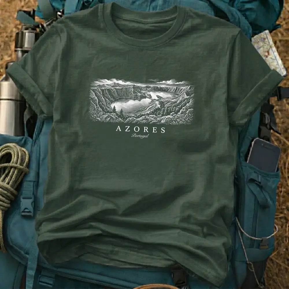 Azores Portugal Vintage Engraving T-Shirt – Travel Graphic Tee