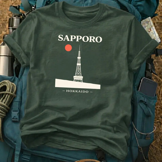 Sapporo Japan T-Shirt – Vintage Minimalist TV Tower Graphic Tee