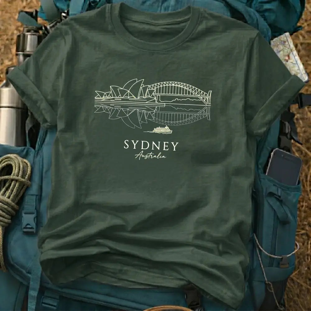 Sydney Australia T-Shirt – Minimalist Harbour Line Art Graphic Tee