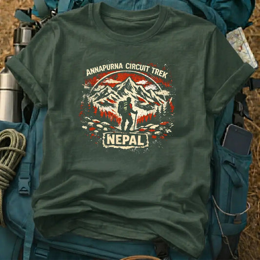 Annapurna Circuit Trek T-Shirt – Punk Distressed Nepal Mountain Tee