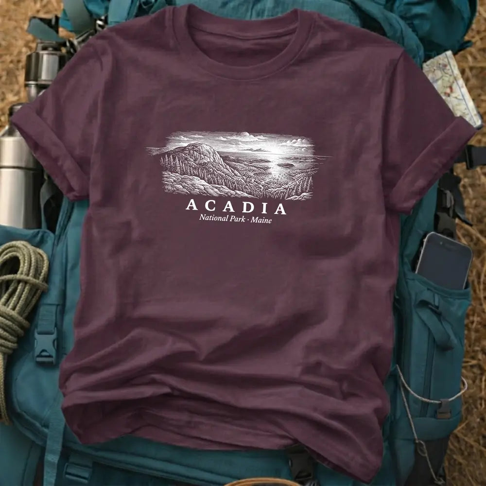 Acadia National Park T-Shirt – Retro Maine Coast Graphic Tee