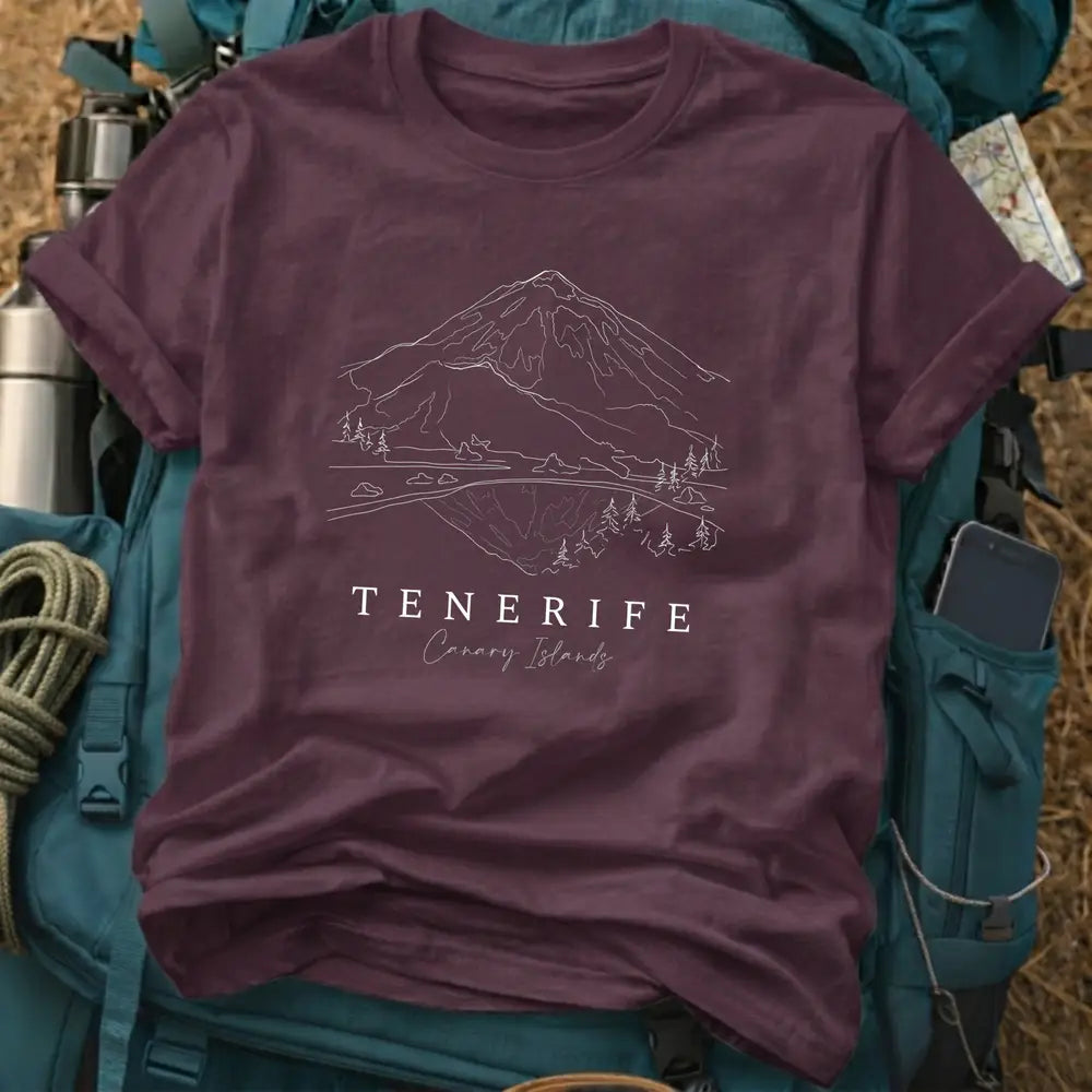 Tenerife Canary Islands T-Shirt – Retro Fine Line Mount Teide Graphic Tee