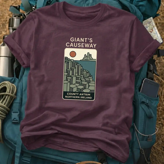 Giant’s Causeway Northern Ireland T-Shirt – County Antrim Basalt Columns Graphic Tee