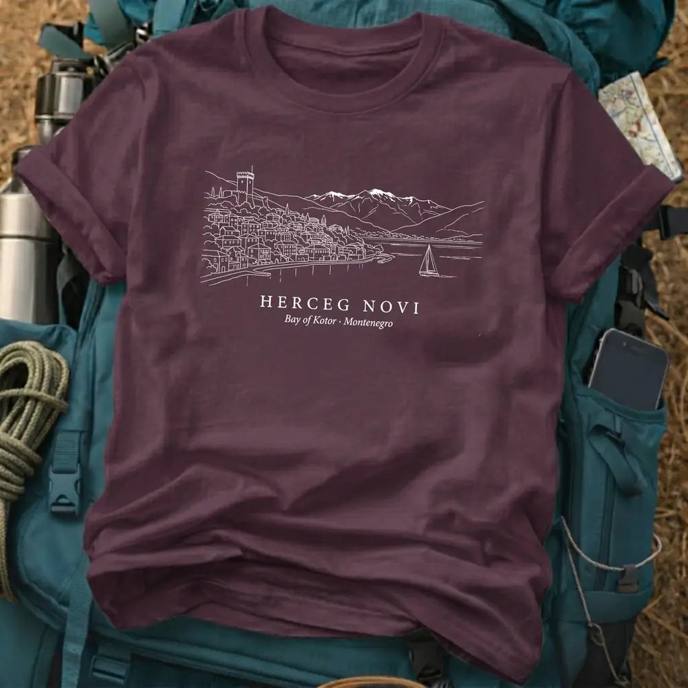 Herceg Novi Montenegro Fine Line Graphic T-Shirt