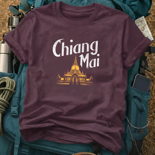 Chiang Mai Thailand T-Shirt – Golden Temple Stupa Graphic Tee
