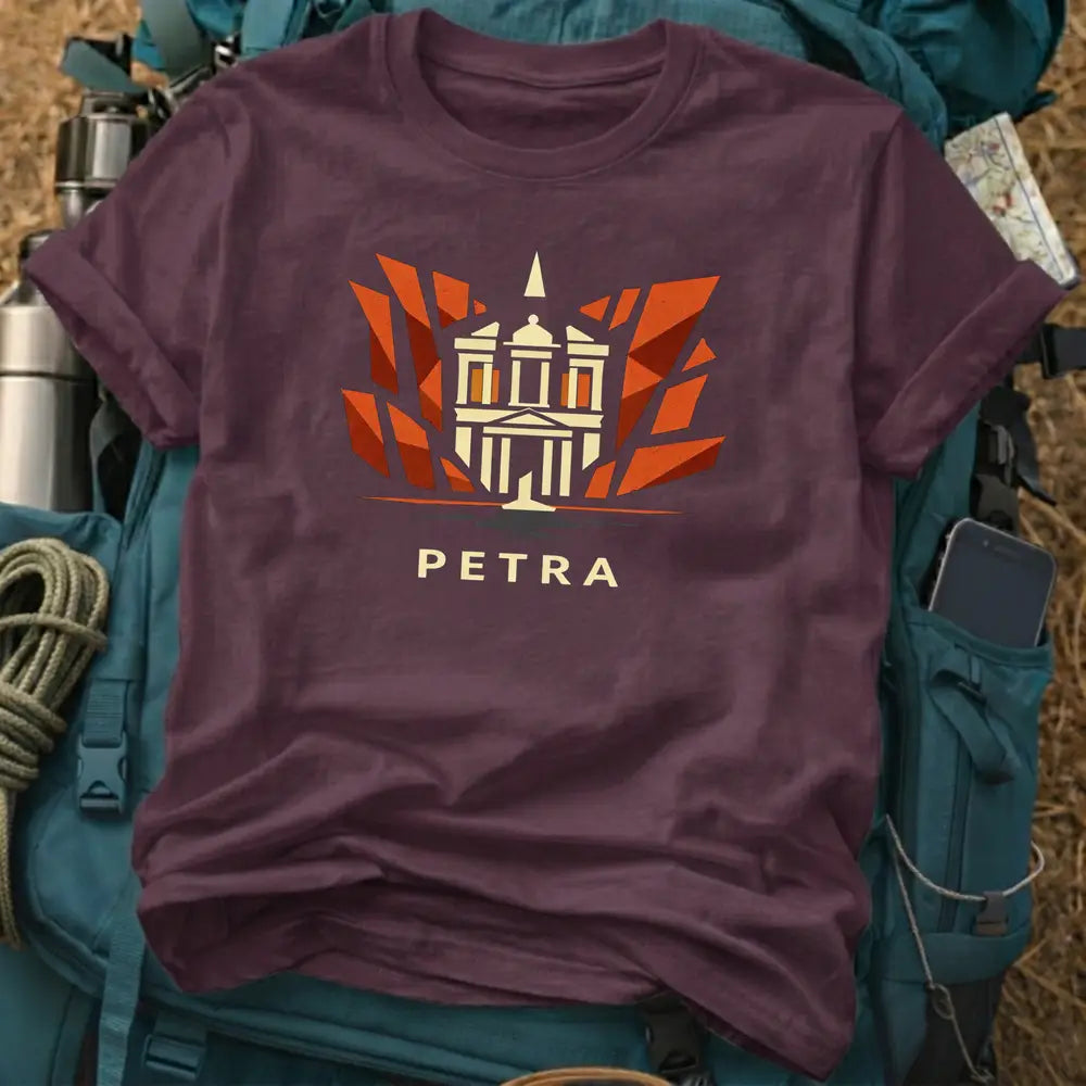 Petra Jordan T-Shirt – Geometric Al-Khazneh Treasury Graphic Tee