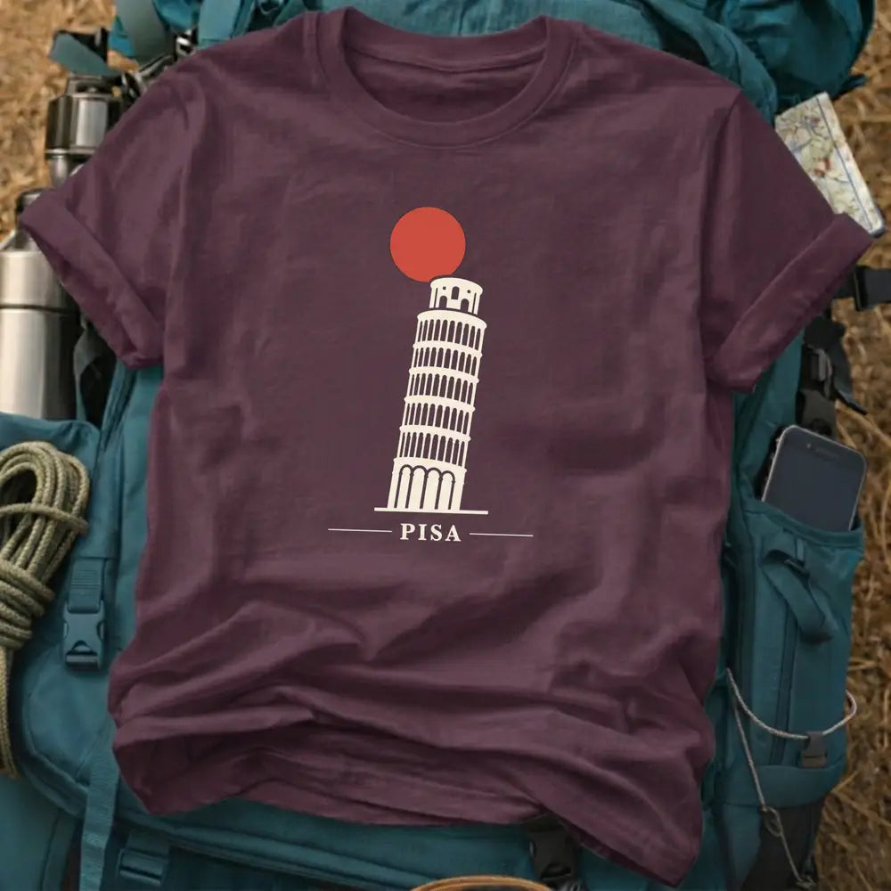 Pisa Italy T-Shirt – Retro Minimalist Leaning Tower Graphic Tee