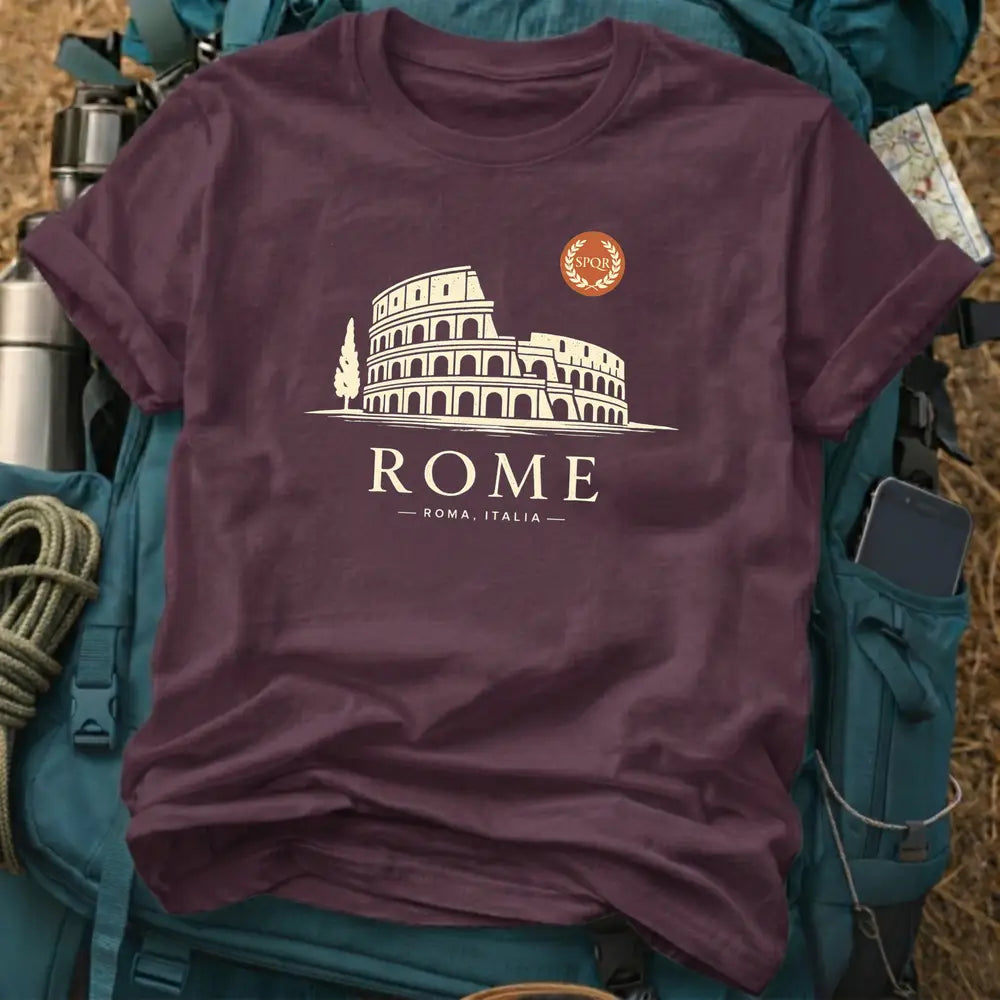 Rome Colosseum SPQR Tee – Vintage Italy Landmark Graphic Shirt