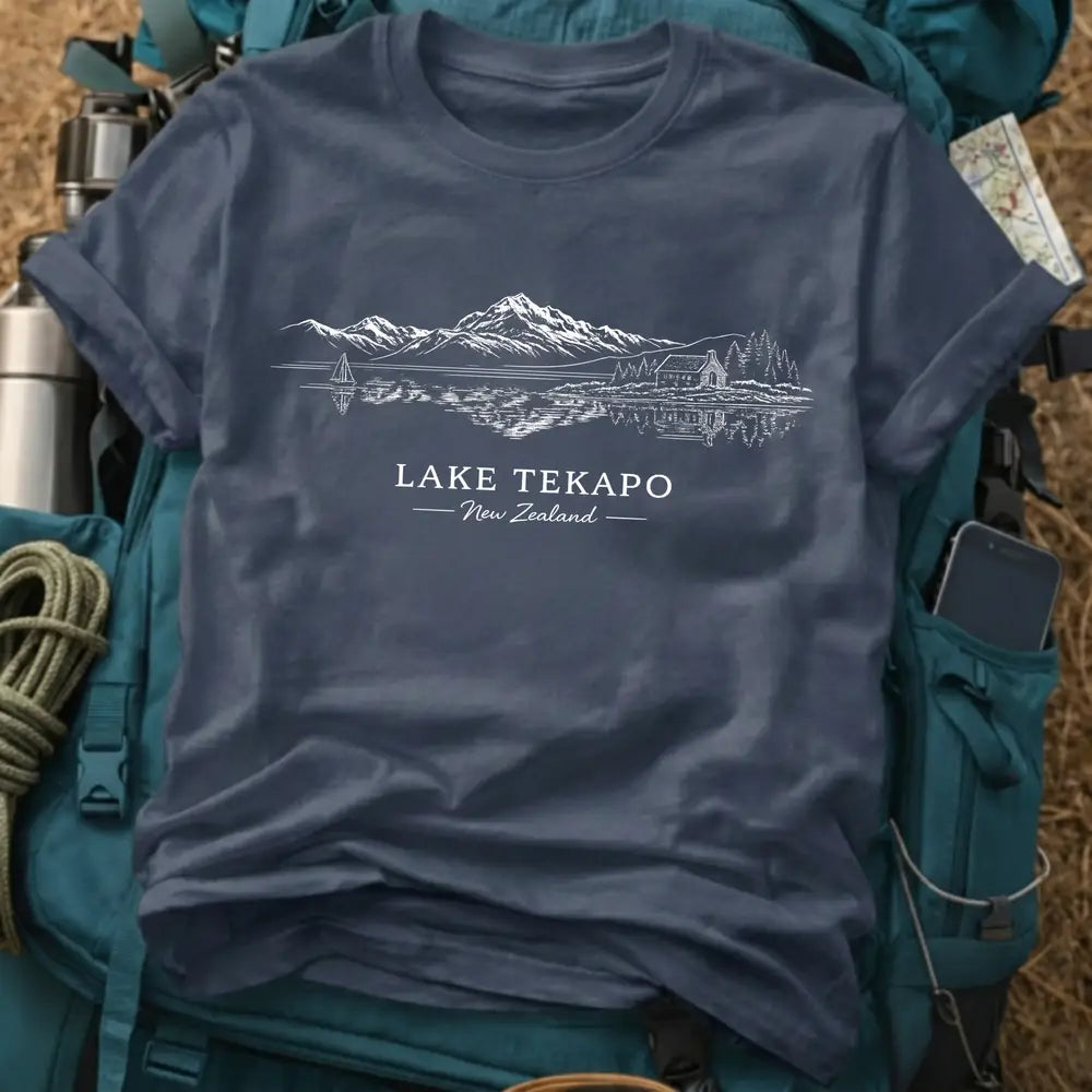 Lake Tekapo New Zealand T-Shirt – Church of the Good Shepherd Graphic Tee