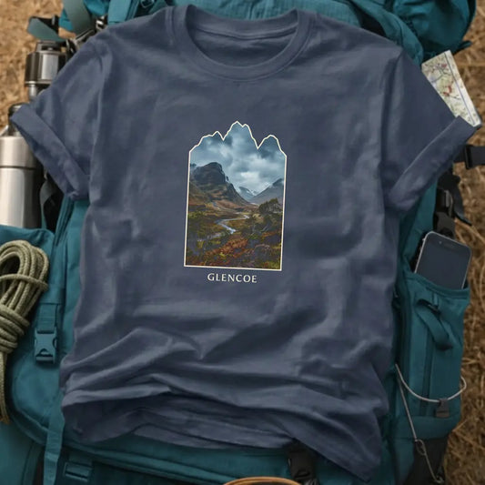 Glencoe Scotland T-Shirt – Retro Photographic Highlands Graphic Tee