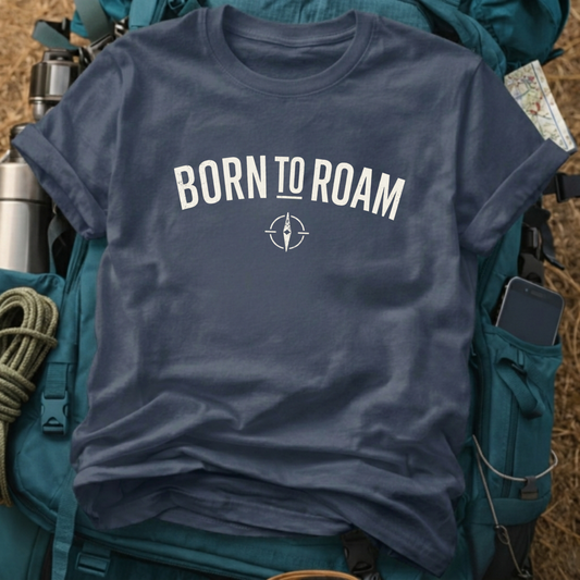Born To Roam Graphic Tee – Vintage Compass Wanderer T-Shirt
