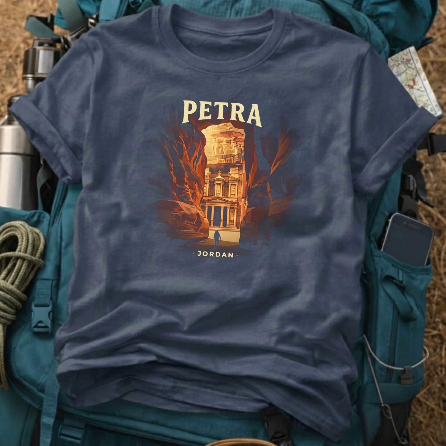 Petra Jordan Graphic Tee – Al-Khazneh Ancient City Travel T-Shirt