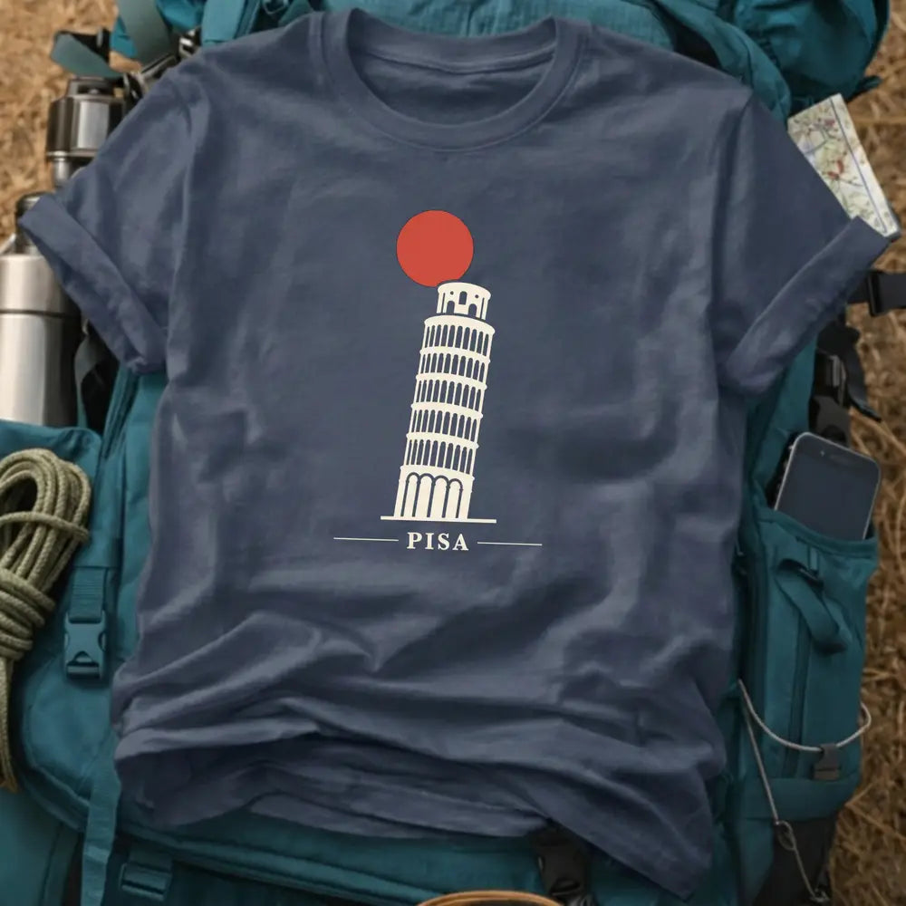 Pisa Italy T-Shirt – Retro Minimalist Leaning Tower Graphic Tee