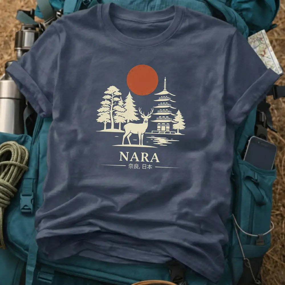 Nara Japan Sacred Deer T-Shirt – Kofuku-ji Pagoda Graphic Tee