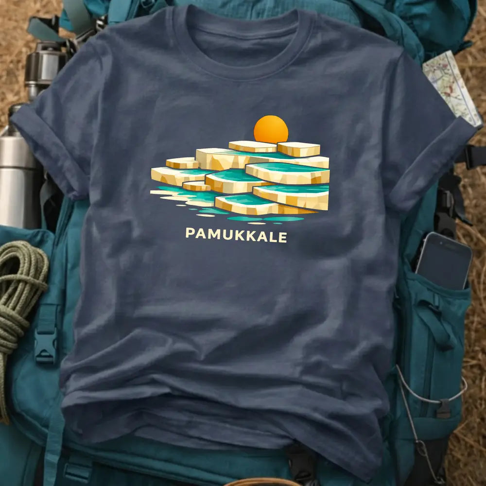 Pamukkale Turkey T-Shirt – Geometric Thermal Pools Travertine Graphic Tee