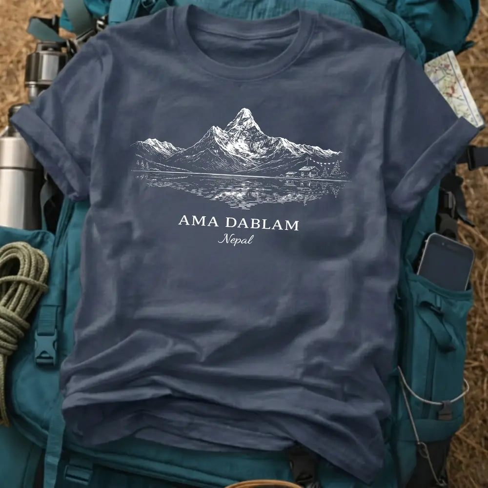 Ama Dablam Nepal Mountain T-Shirt – Himalayan Trekking Graphic Tee