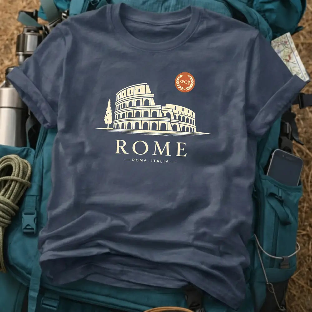 Rome Colosseum SPQR Tee – Vintage Italy Landmark Graphic Shirt