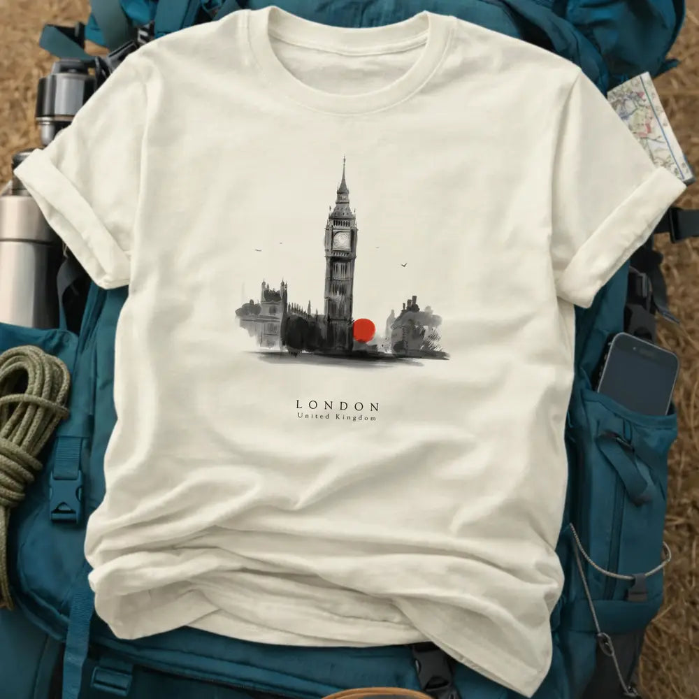 London England T-Shirt – Retro Watercolor Big Ben Graphic Tee