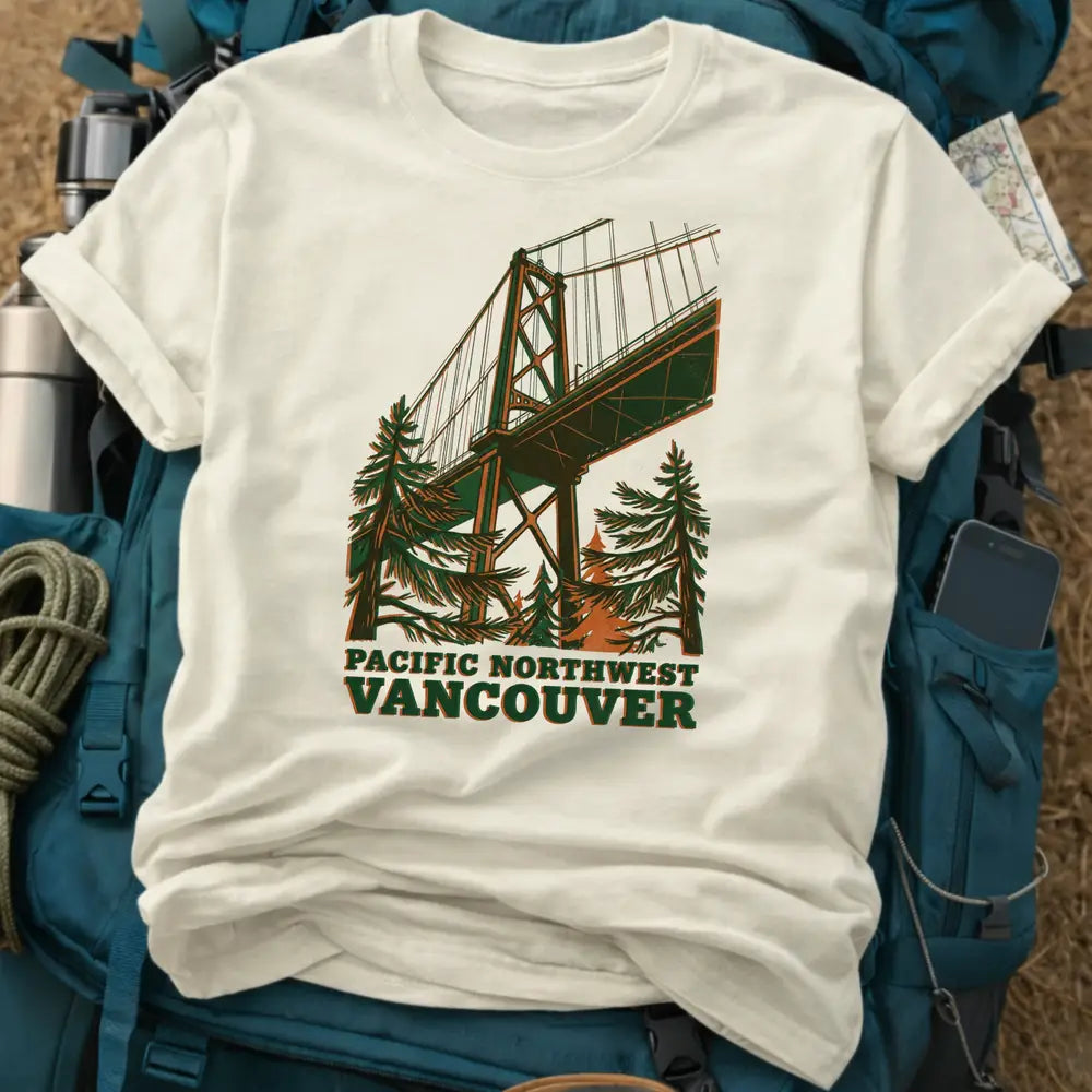Vancouver T-Shirt – Vintage Lions Gate Bridge Graphic Tee