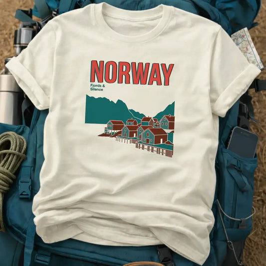 Norway T-Shirt – Retro Fjords & Silence Fishing Village Graphic Tee