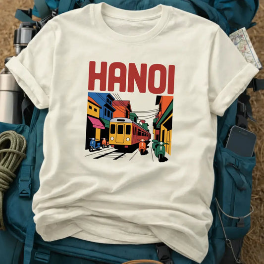 Hanoi Vietnam T-Shirt – Train Street Pop Art Graphic Tee