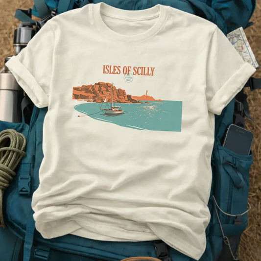 Isles of Scilly Riso Postcard Graphic T-Shirt