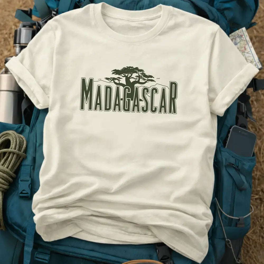 Madagascar T-Shirt – Retro Baobab Tree Silhouette Graphic Tee