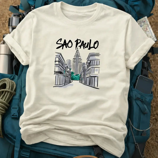 Sao Paulo Brazil T-Shirt – Urban Sketch Skyline Graphic Tee