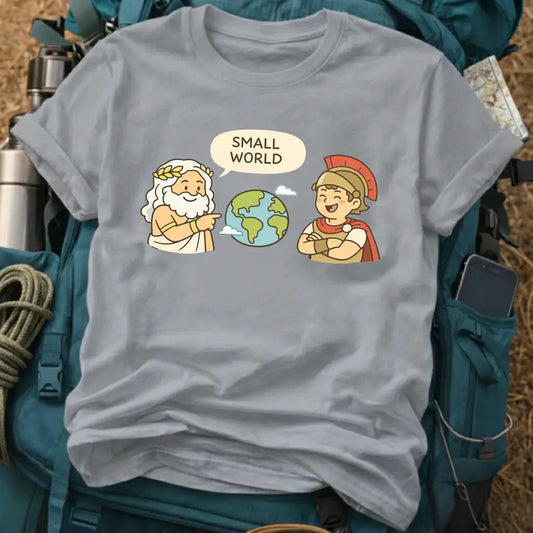 Small World History T-Shirt – Greek Philosopher & Roman Soldier Graphic Tee