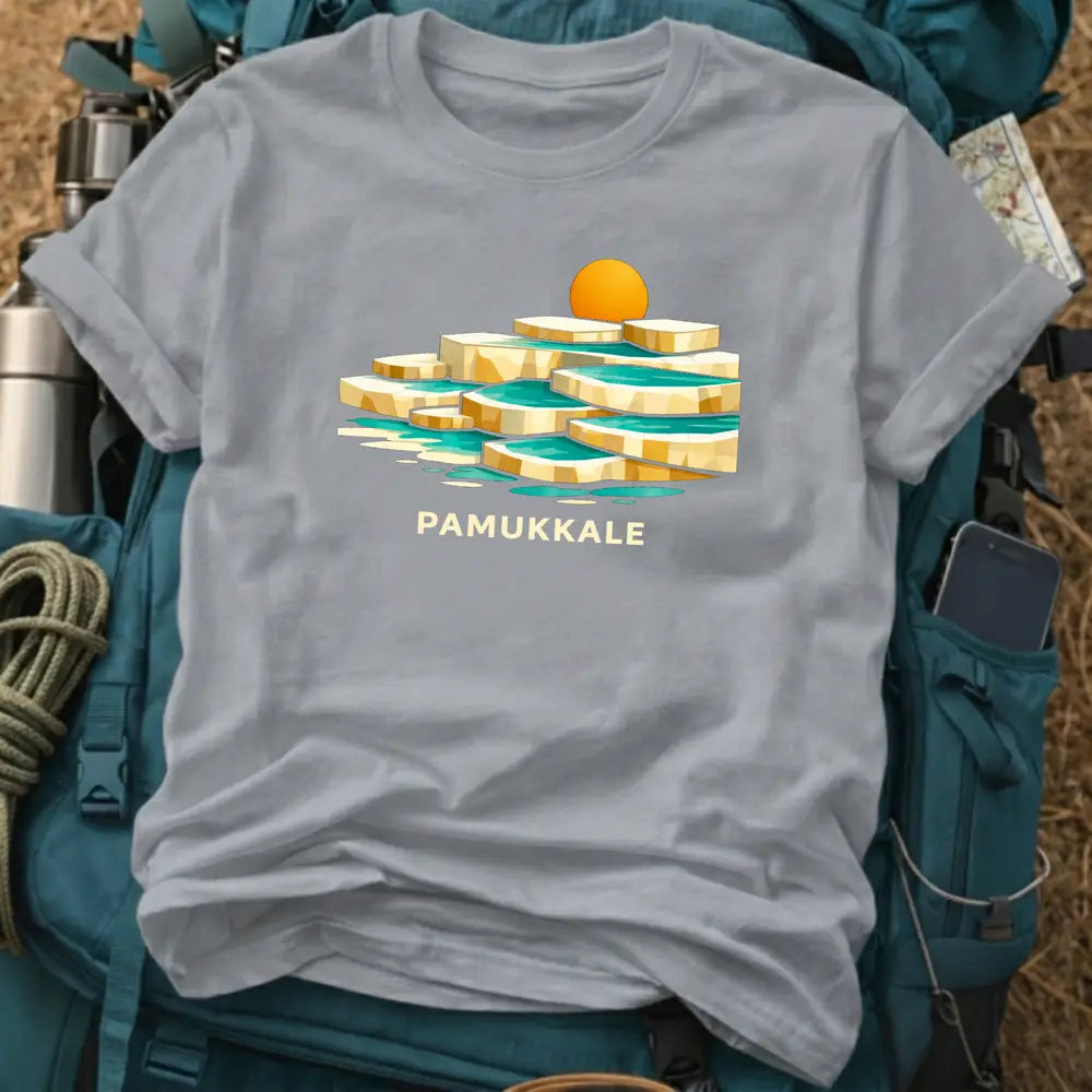 Pamukkale Turkey T-Shirt – Geometric Thermal Pools Travertine Graphic Tee