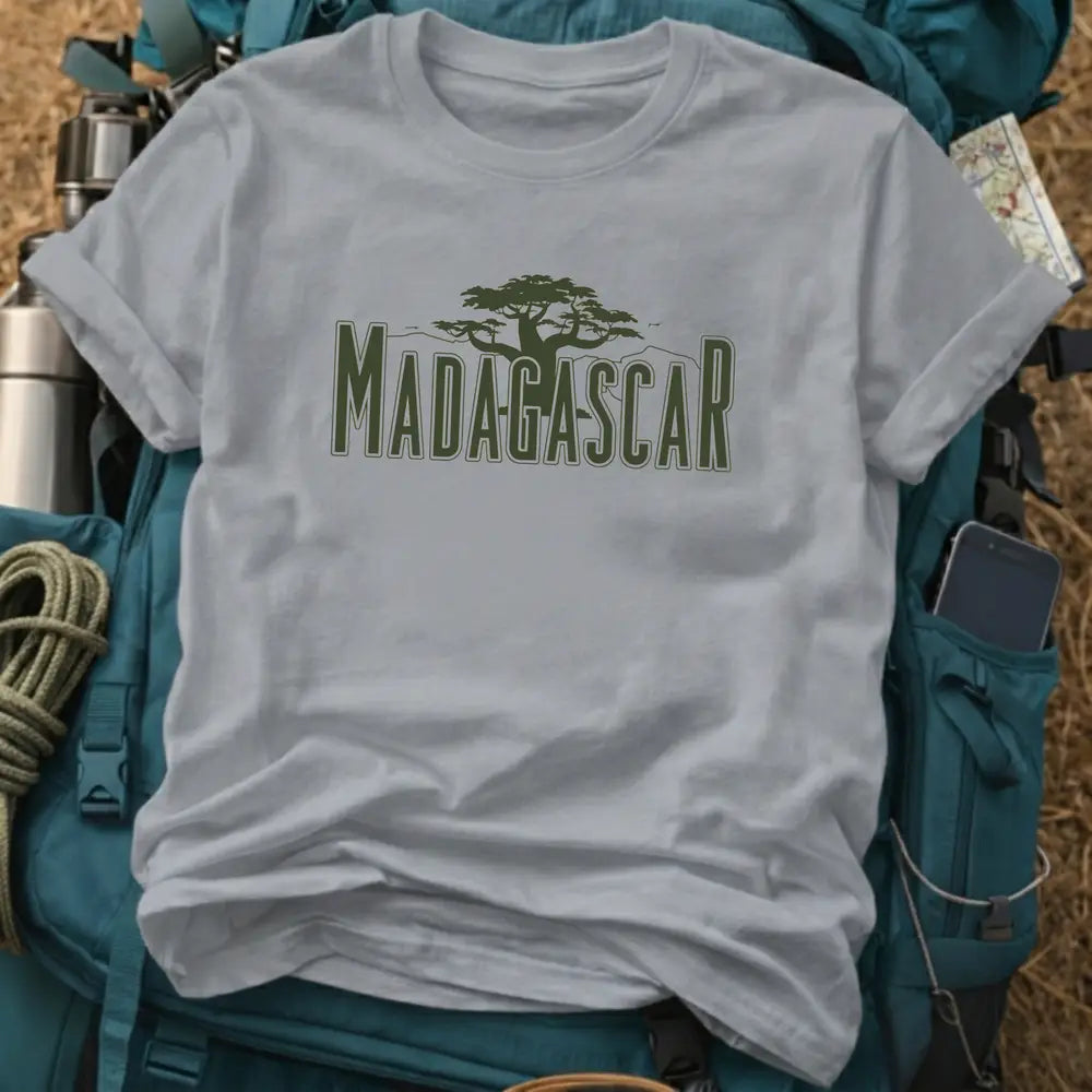 Madagascar T-Shirt – Retro Baobab Tree Silhouette Graphic Tee
