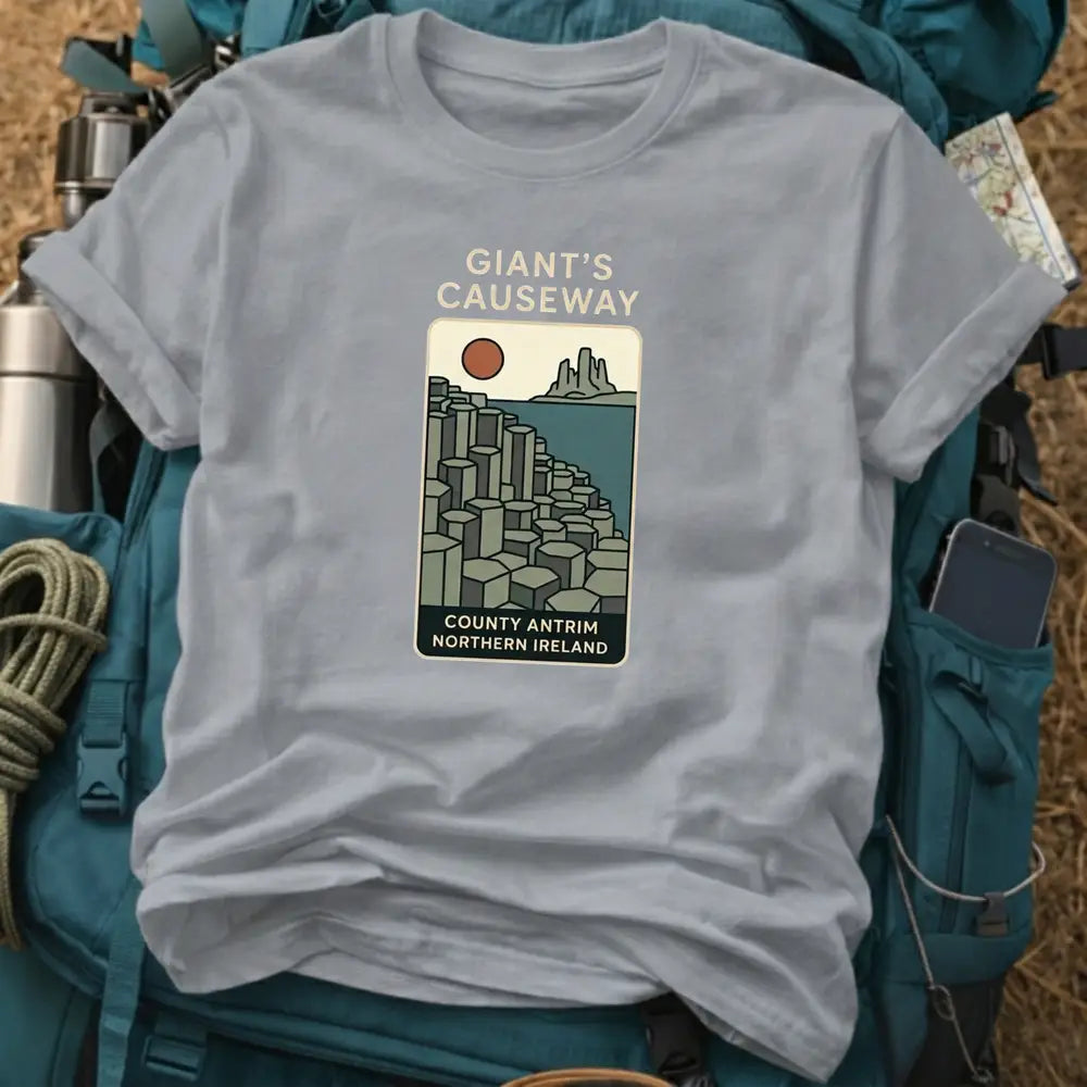 Giant’s Causeway Northern Ireland T-Shirt – County Antrim Basalt Columns Graphic Tee