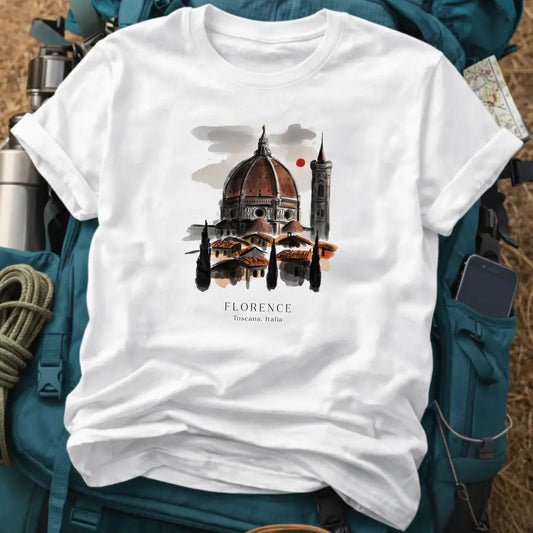Florence Italy T-Shirt – Retro Watercolor Duomo Cathedral Graphic Tee