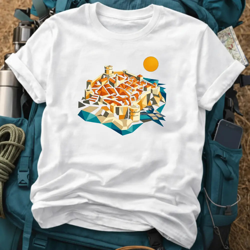 Dubrovnik Croatia T-Shirt – Retro Geometric Old Town Walled City Graphic Tee