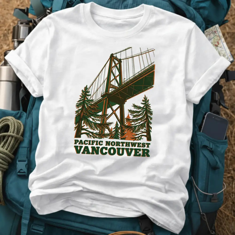 Vancouver T-Shirt – Vintage Lions Gate Bridge Graphic Tee