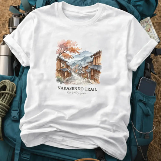 Nakasendo Trail Japan T-Shirt – Watercolor Kiso Valley Graphic Tee