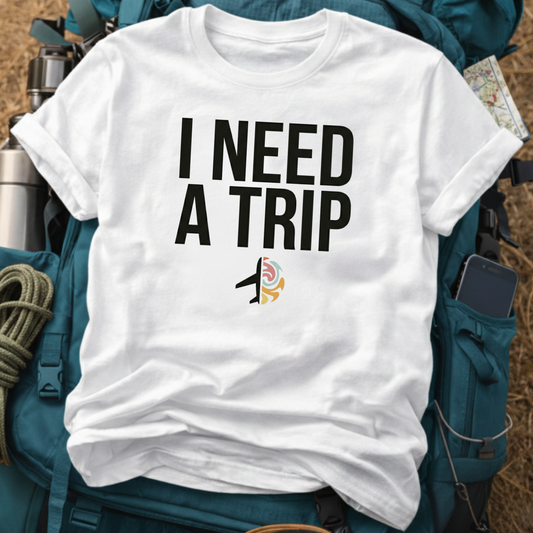 I Need A Trip - Minimalist Airplane Travel Graphic T-Shirt